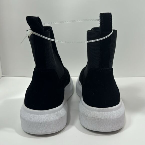 Nurture Anna High Top Sneakers Suede Slip On Booties Black Platform Comfort - Picture 2 of 13